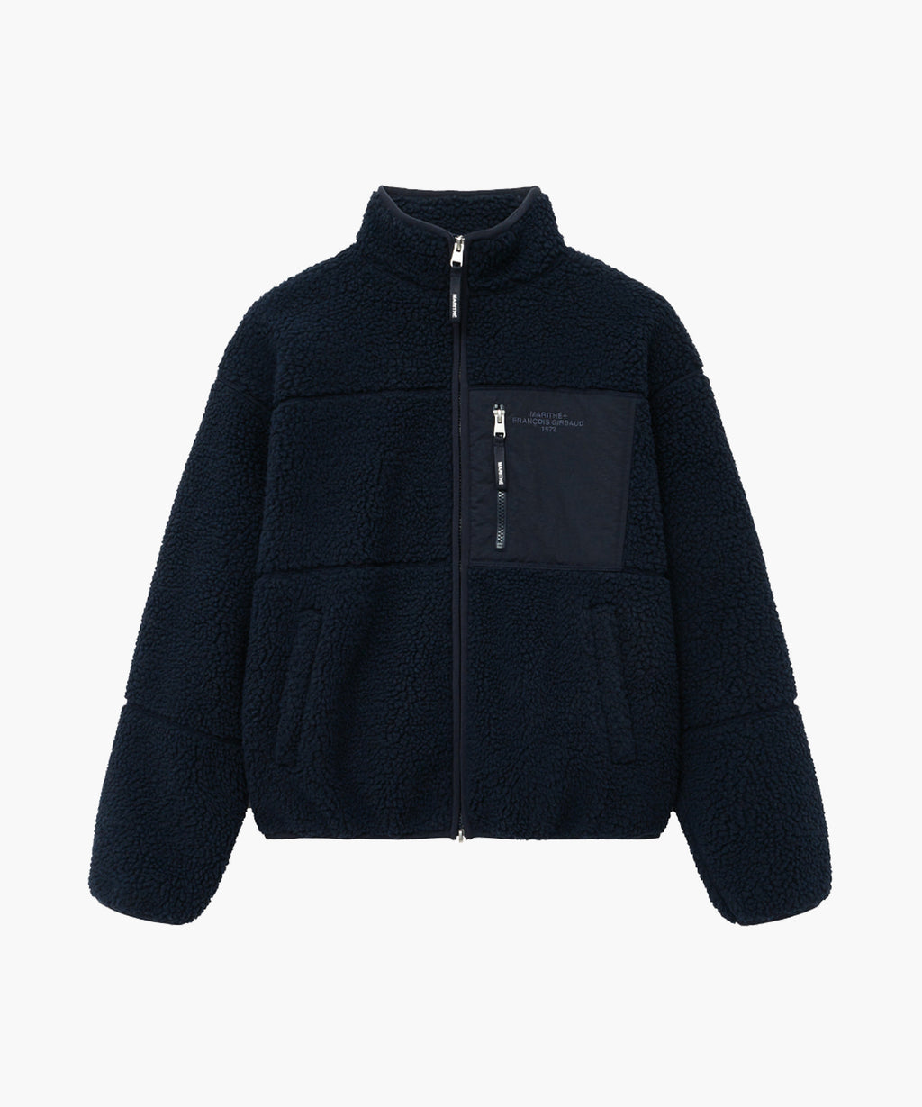 Marithe & Francois Girbaud - Lettering Logo Pocket Fleece Jacket (Dark Navy) product image 6 | TRAB K-Fashion Australia