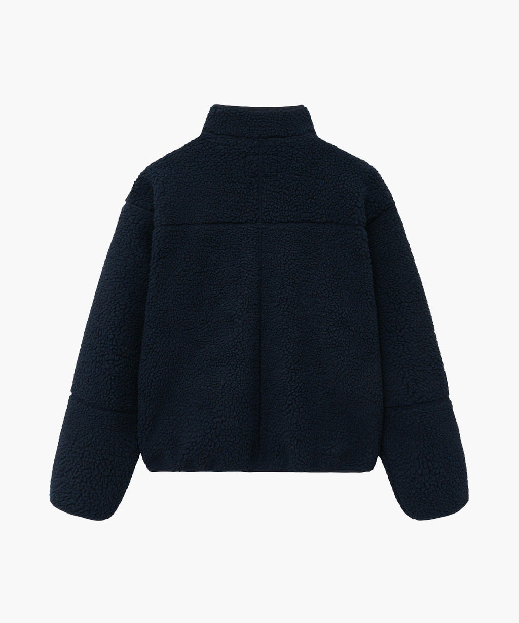 Marithe & Francois Girbaud - Lettering Logo Pocket Fleece Jacket (Dark Navy) product image 7 | TRAB K-Fashion Australia
