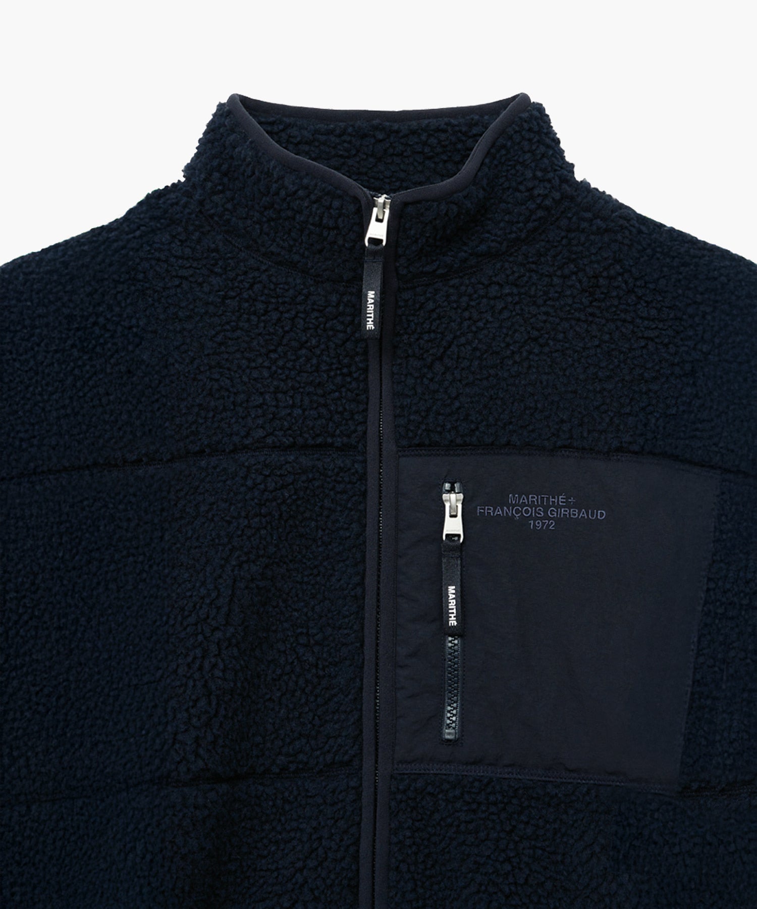 Marithe & Francois Girbaud - Lettering Logo Pocket Fleece Jacket (Dark Navy) product image 8 | TRAB K-Fashion Australia
