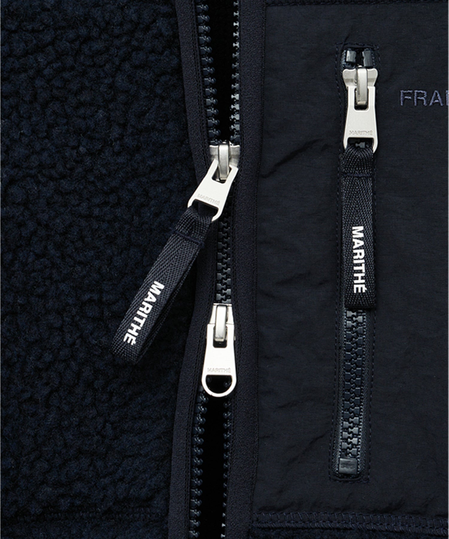 Marithe & Francois Girbaud - Lettering Logo Pocket Fleece Jacket (Dark Navy) product image 10 | TRAB K-Fashion Australia