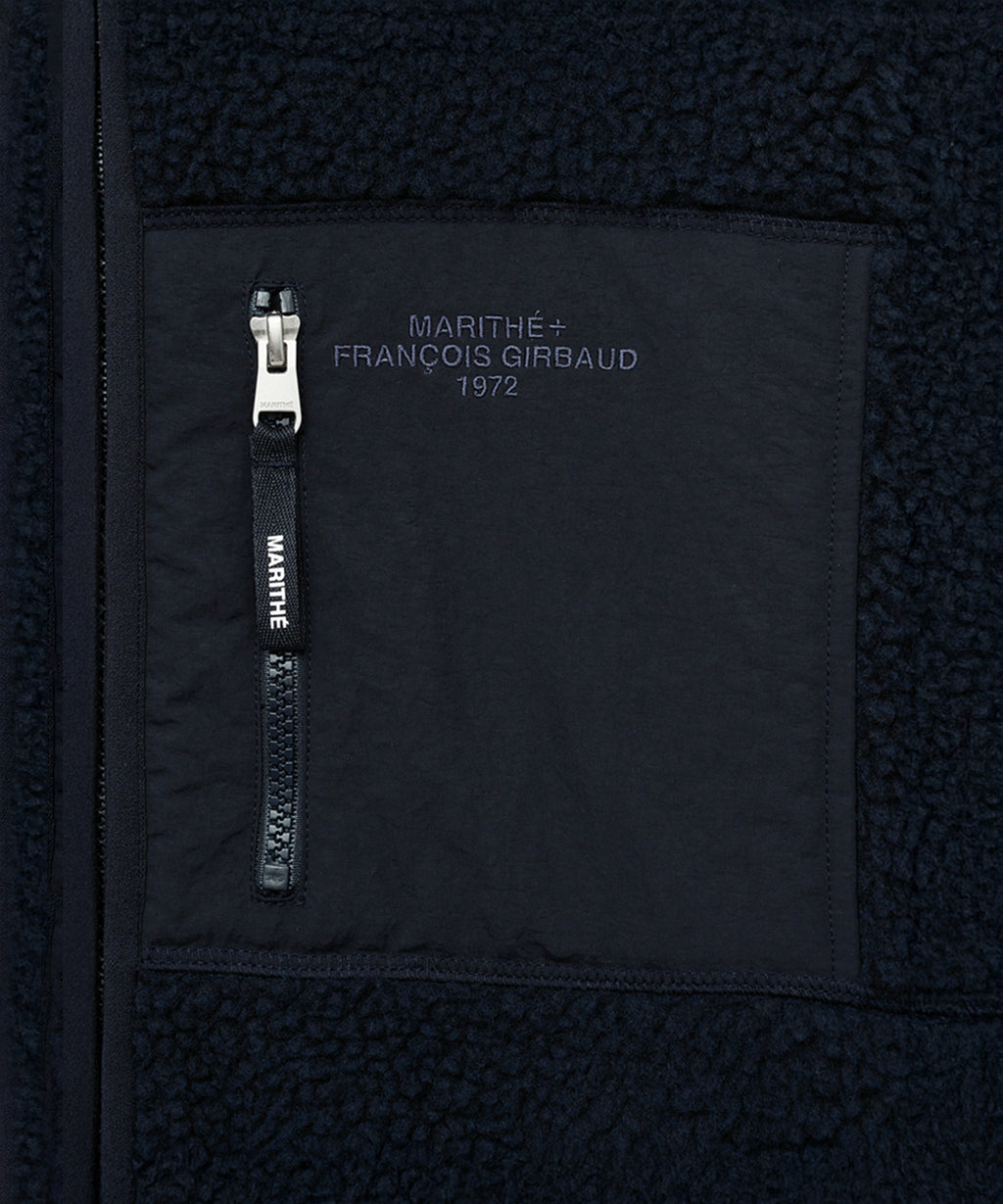 Marithe & Francois Girbaud - Lettering Logo Pocket Fleece Jacket (Dark Navy) product image 11 | TRAB K-Fashion Australia