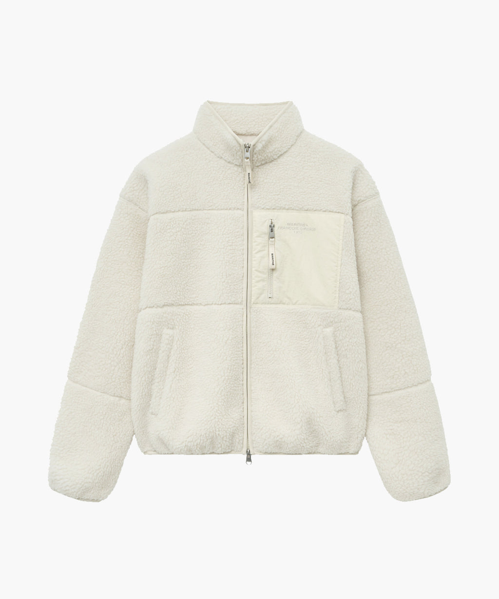 Marithe & Francois Girbaud - Lettering Logo Pocket Fleece Jacket (Ivory) product image 6 | TRAB K-Fashion Australia