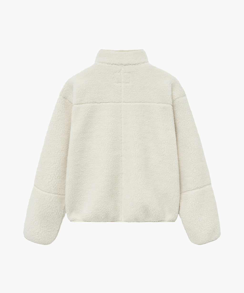 Marithe & Francois Girbaud - Lettering Logo Pocket Fleece Jacket (Ivory) product image 7 | TRAB K-Fashion Australia