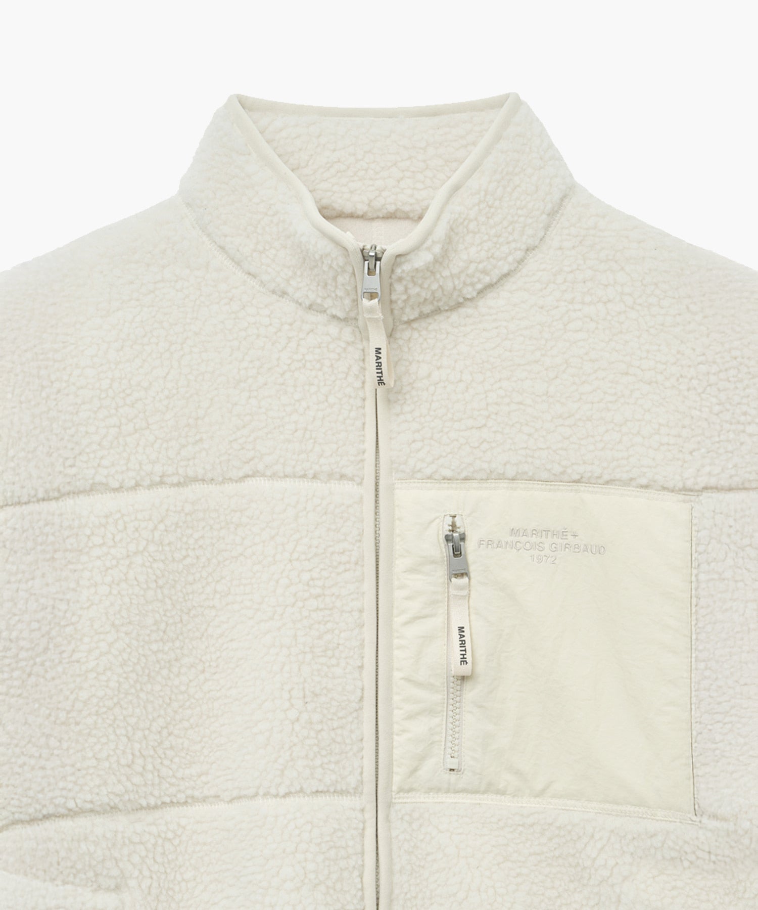 Marithe & Francois Girbaud - Lettering Logo Pocket Fleece Jacket (Ivory) product image 8 | TRAB K-Fashion Australia