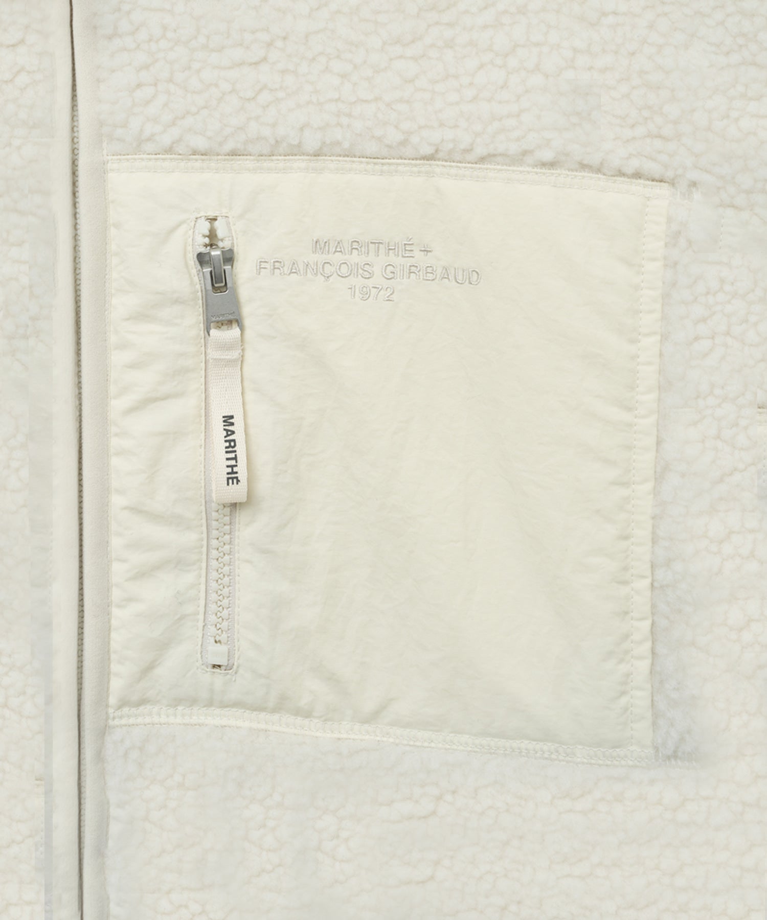 Marithe & Francois Girbaud - Lettering Logo Pocket Fleece Jacket (Ivory) product image 11 | TRAB K-Fashion Australia