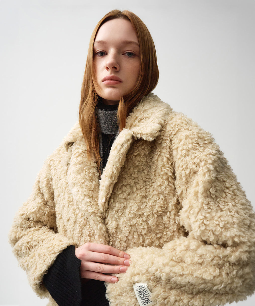 Marithe & Francois Girbaud - Nu Week Faux Fur Coat (Beige) product image 5 | TRAB K-Fashion Australia