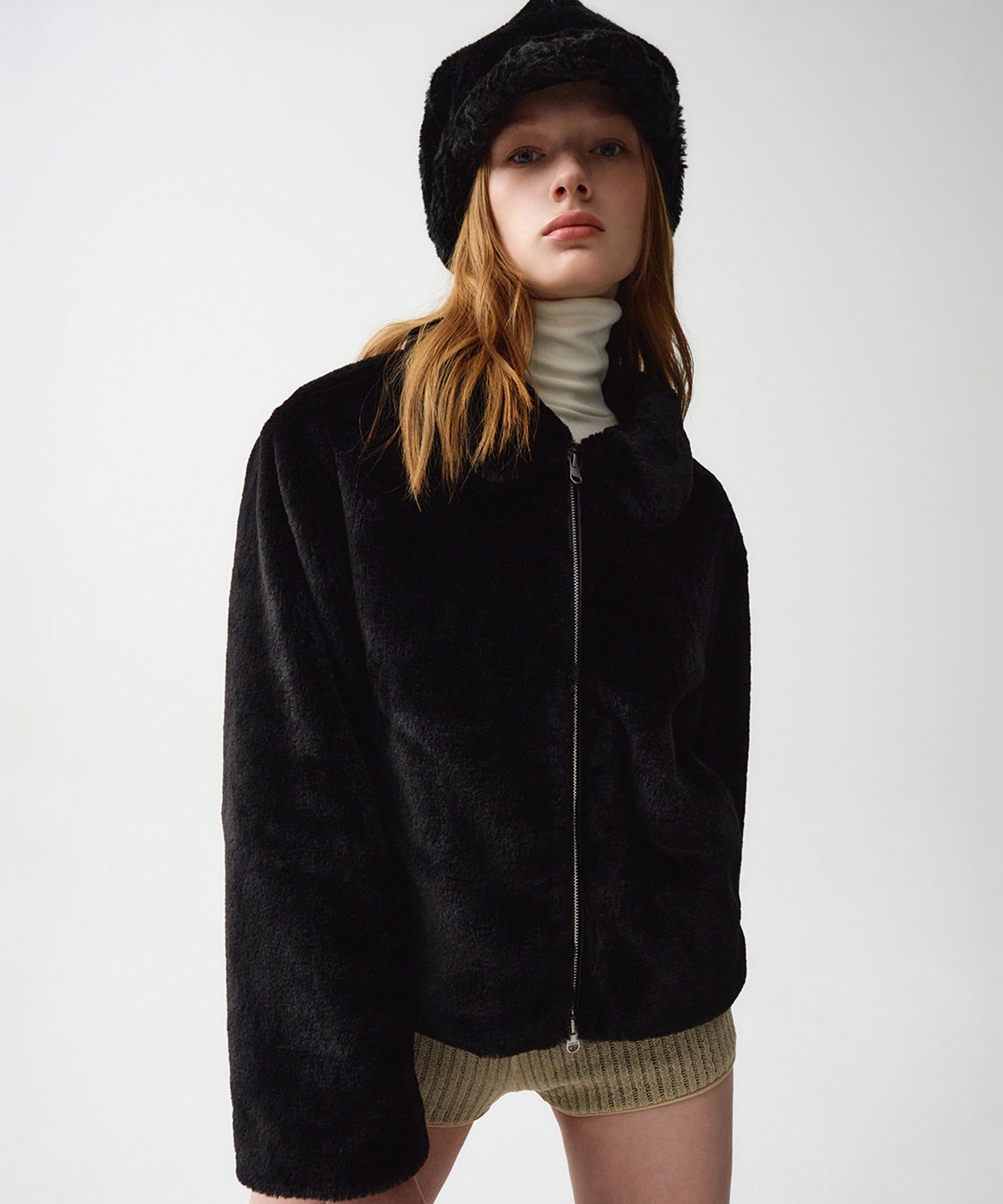 Marithe & Francois Girbaud - Nu Week Fur Short Jacket (Black) product image 1 | TRAB K-Fashion Australia