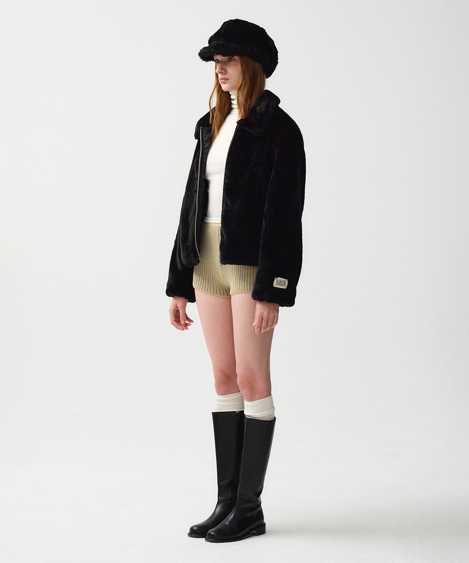 Marithe & Francois Girbaud - Nu Week Fur Short Jacket (Black) product image 4 | TRAB K-Fashion Australia