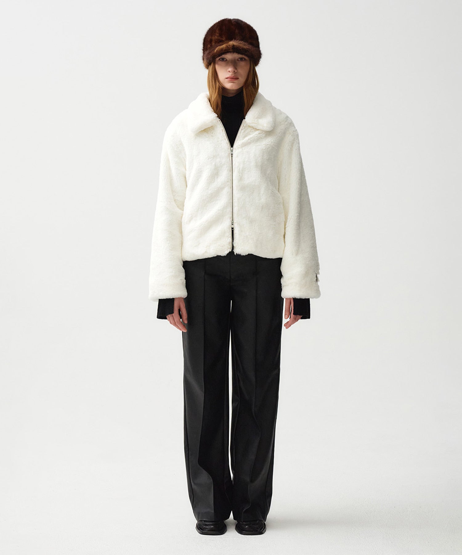 Marithe & Francois Girbaud - Nu Week Fur Short Jacket (Ivory) product image 3 | TRAB K-Fashion Australia
