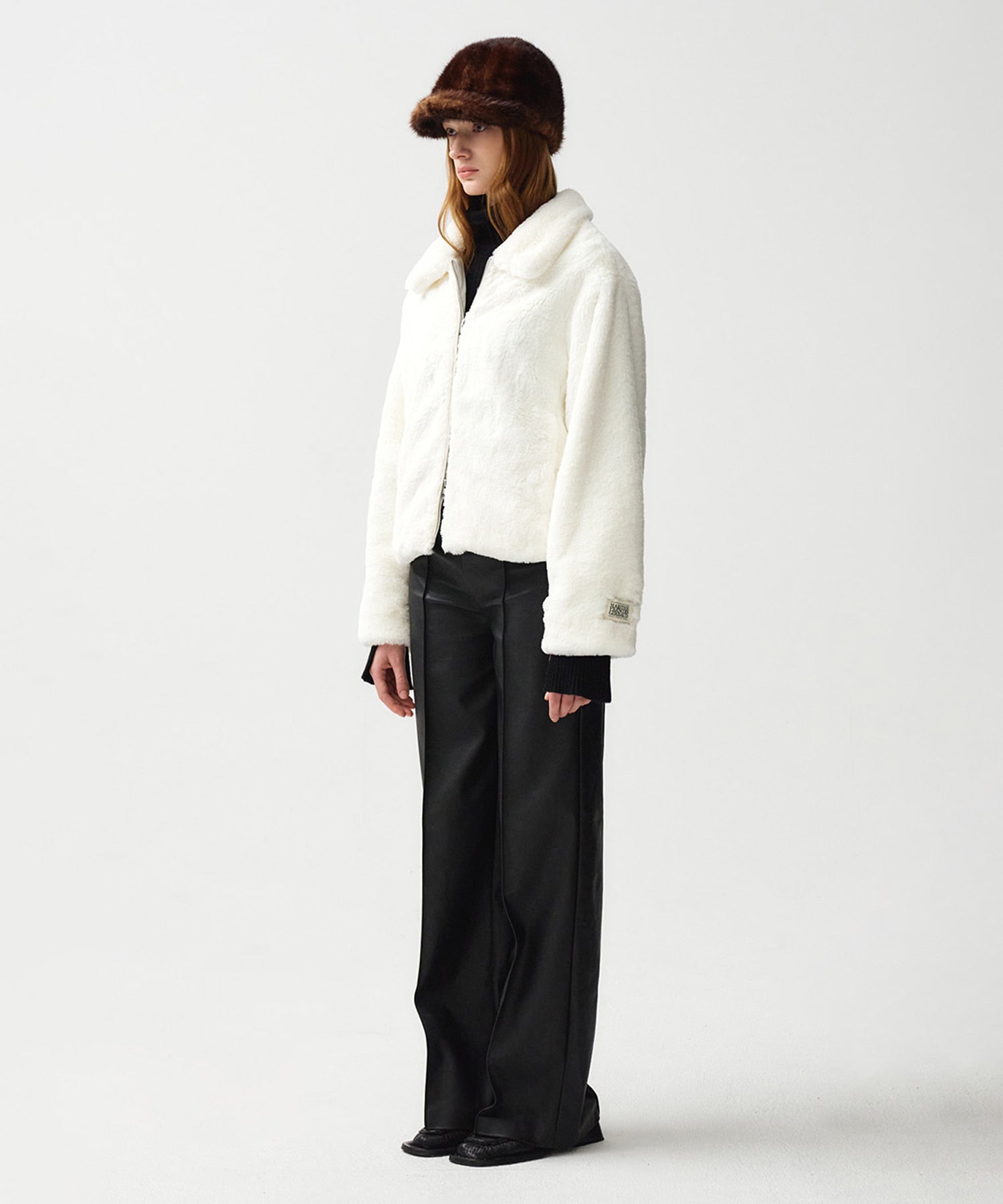 Marithe & Francois Girbaud - Nu Week Fur Short Jacket (Ivory) product image 4 | TRAB K-Fashion Australia