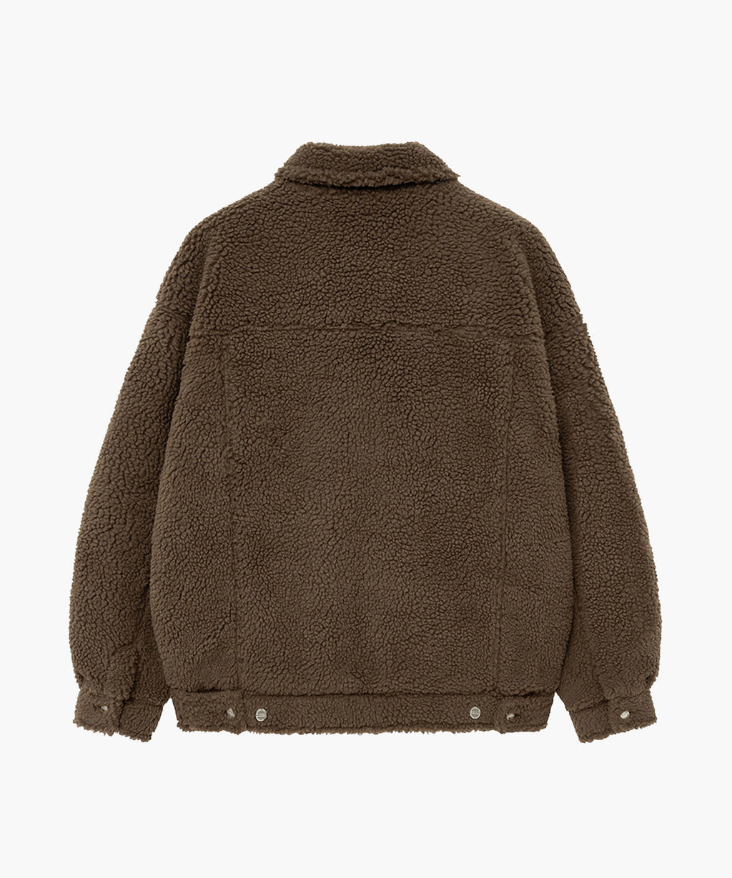 Marithe & Francois Girbaud - Nu Week Fur Oversized Zip-up Jacket (Dark Brown) product image 7 | TRAB K-Fashion Australia