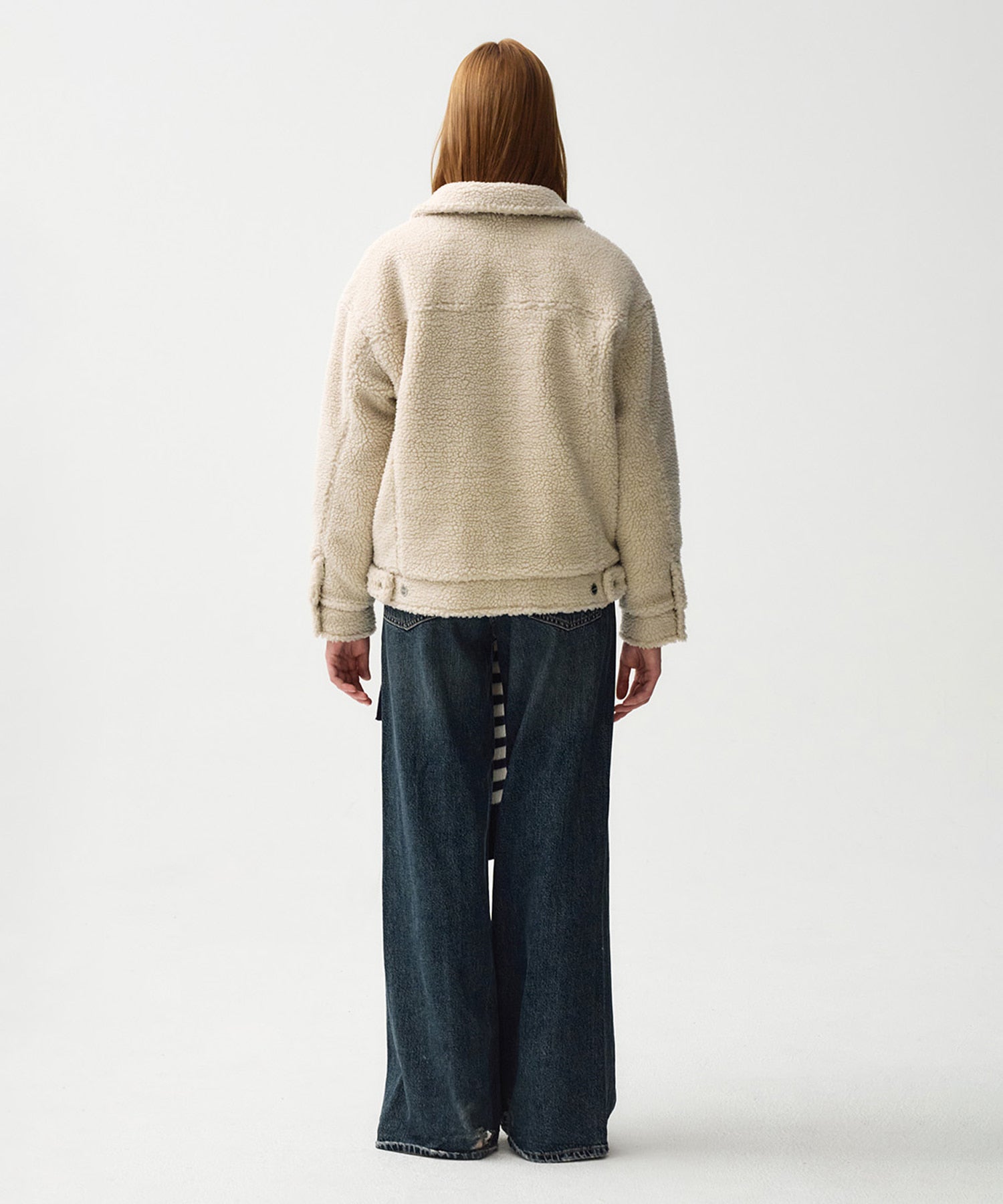 Marithe & Francois Girbaud - Nu Week Fur Oversized Zip-up Jacket (Sand) product image 5 | TRAB K-Fashion Australia