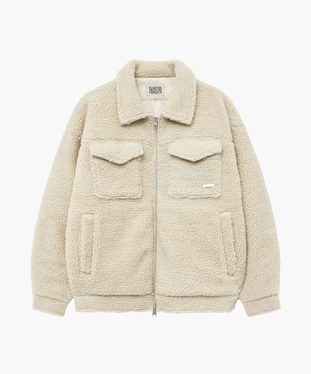 Marithe & Francois Girbaud - Nu Week Fur Oversized Zip-up Jacket (Sand) product image 6 | TRAB K-Fashion Australia