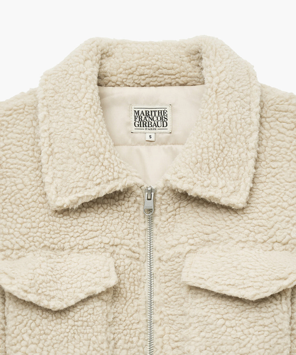 Marithe & Francois Girbaud - Nu Week Fur Oversized Zip-up Jacket (Sand) product image 8 | TRAB K-Fashion Australia