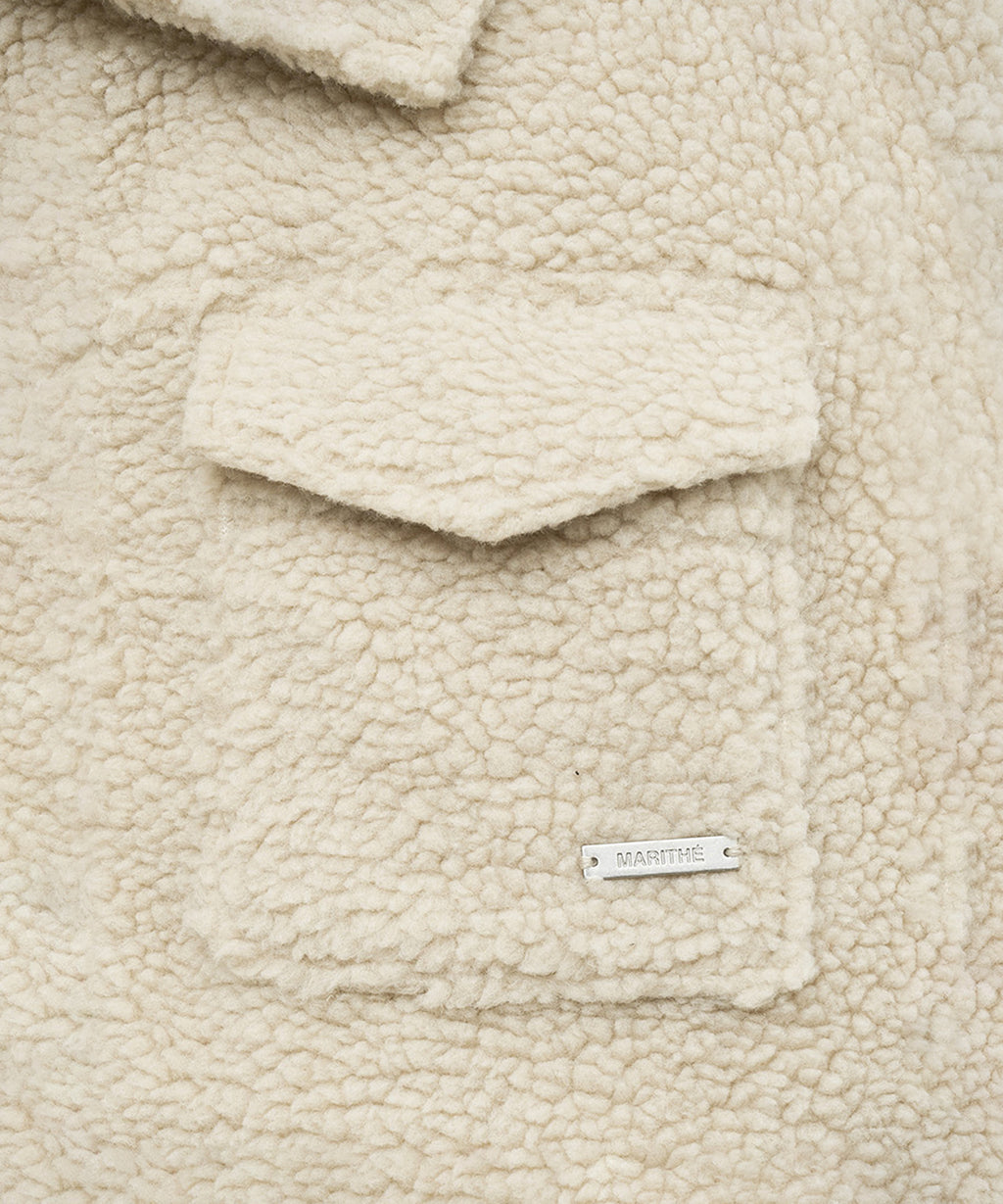 Marithe & Francois Girbaud - Nu Week Fur Oversized Zip-up Jacket (Sand) product image 9 | TRAB K-Fashion Australia