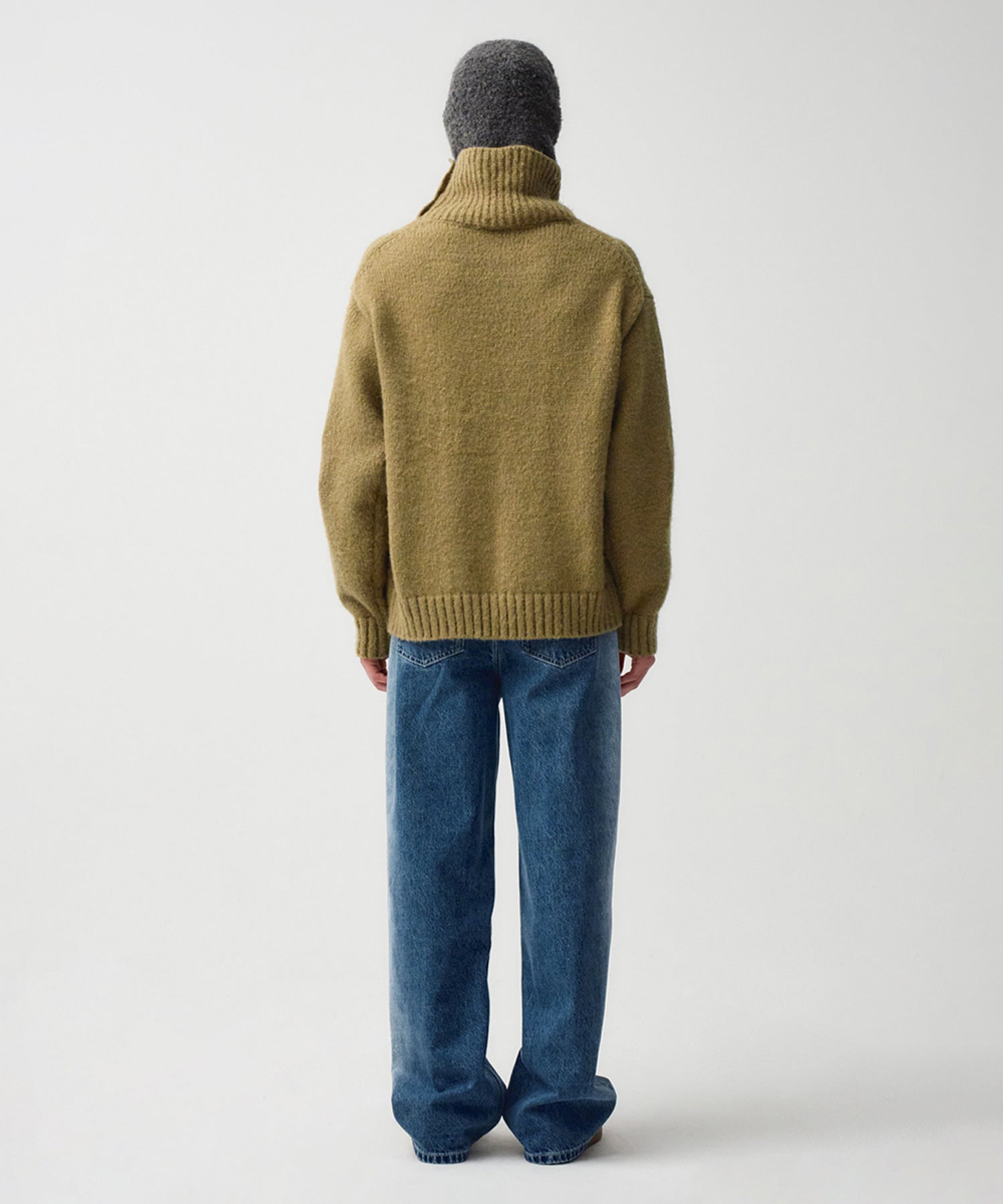 Marithe & Francois Girbaud - Buttoned Placket Turtleneck Sweater (Brown) product image 5 | TRAB K-Fashion Australia