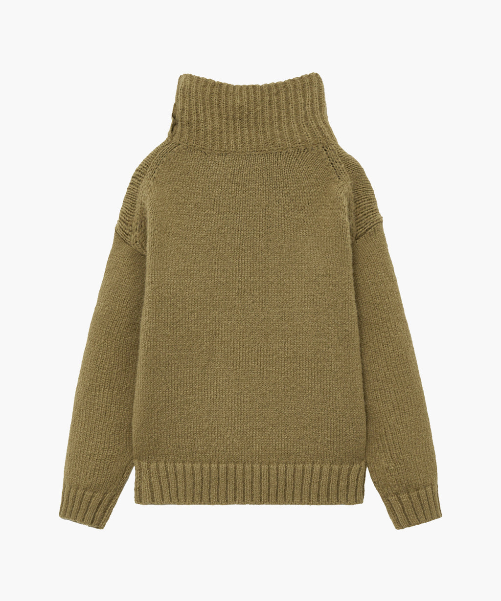 Marithe & Francois Girbaud - Buttoned Placket Turtleneck Sweater (Brown) product image 7 | TRAB K-Fashion Australia