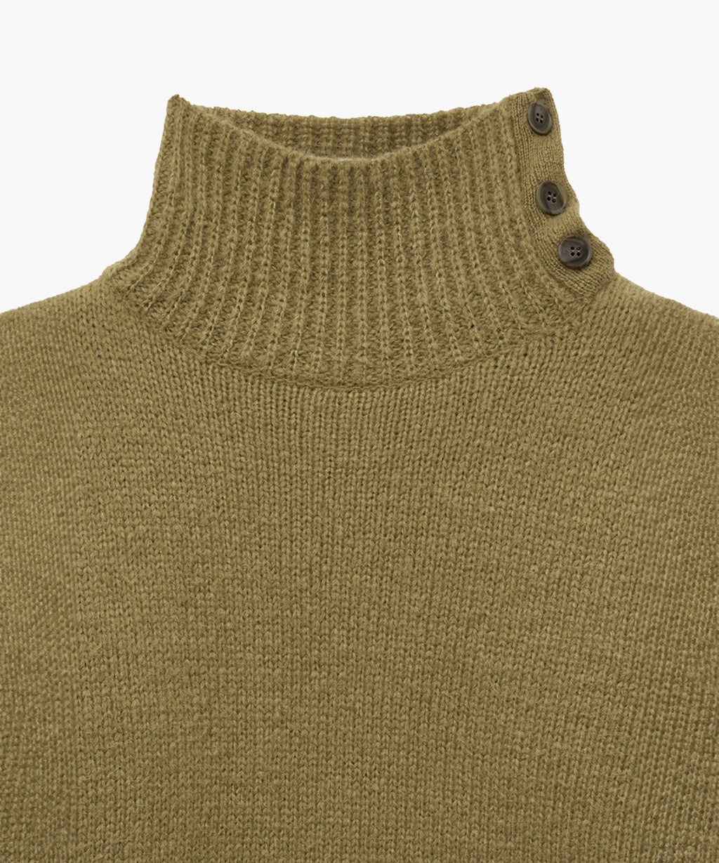 Marithe & Francois Girbaud - Buttoned Placket Turtleneck Sweater (Brown) product image 8 | TRAB K-Fashion Australia