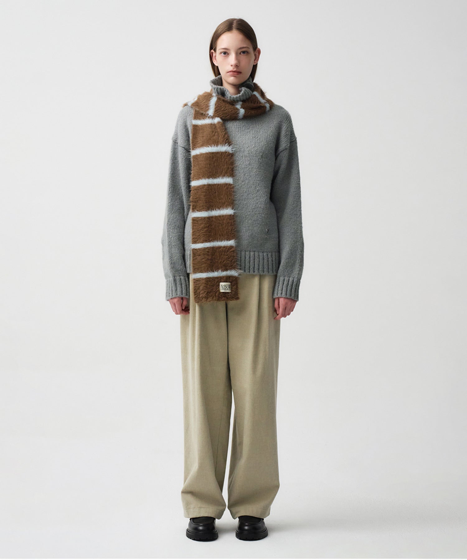 Marithe & Francois Girbaud - Buttoned Placket Turtleneck Sweater (Gray) product image 3 | TRAB K-Fashion Australia