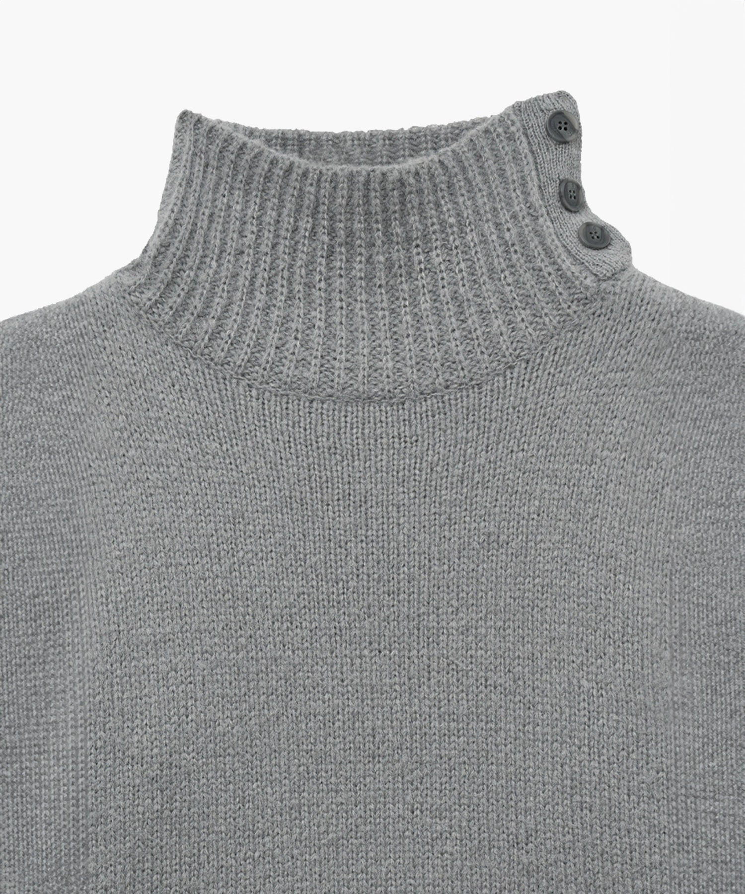 Marithe & Francois Girbaud - Buttoned Placket Turtleneck Sweater (Gray) product image 8 | TRAB K-Fashion Australia
