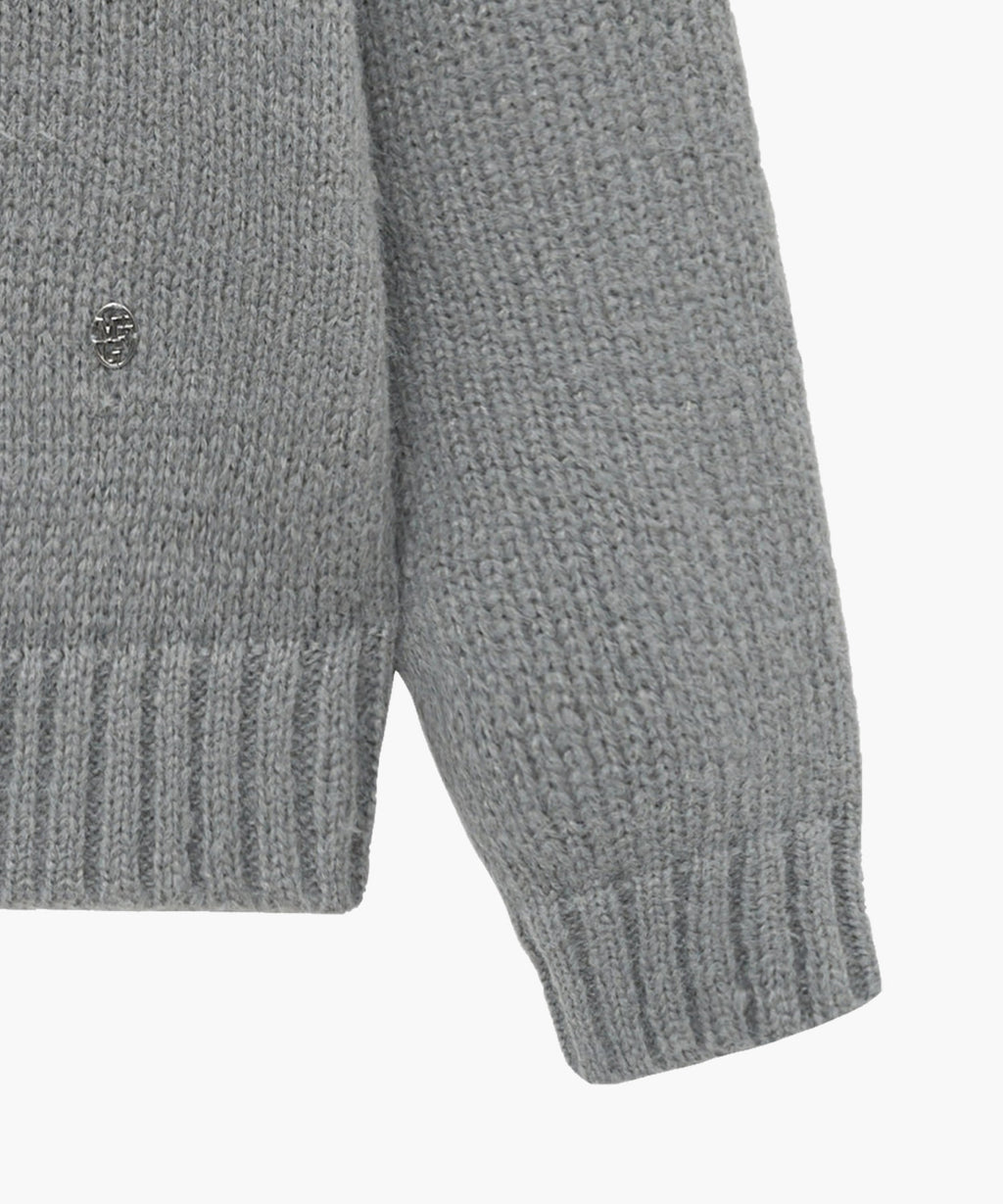 Marithe & Francois Girbaud - Buttoned Placket Turtleneck Sweater (Gray) product image 9 | TRAB K-Fashion Australia