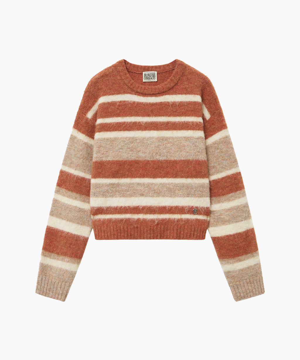 Marithe & Francois Girbaud - Hairy Crop Str Sweater (Orange) product image 6 | TRAB K-Fashion Australia