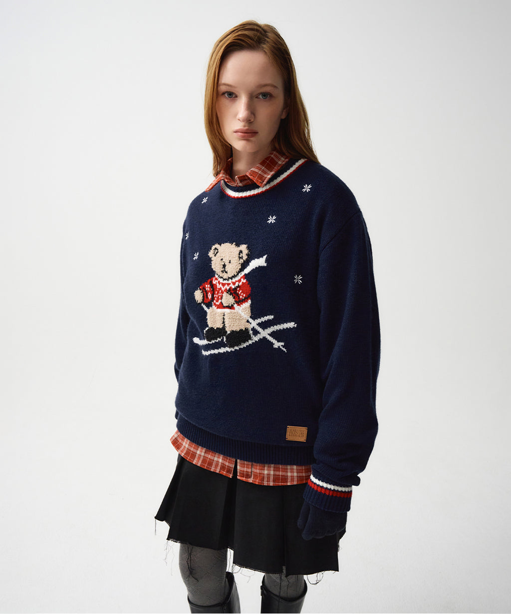 Marithe & Francois Girbaud - Ski Bear Sweater (Navy) product image 1 | TRAB K-Fashion Australia