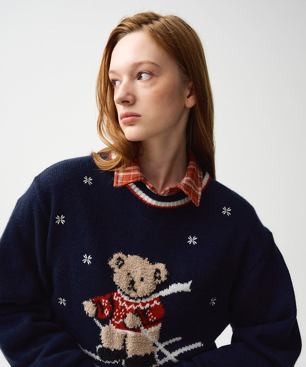 Marithe & Francois Girbaud - Ski Bear Sweater (Navy) product image 2 | TRAB K-Fashion Australia