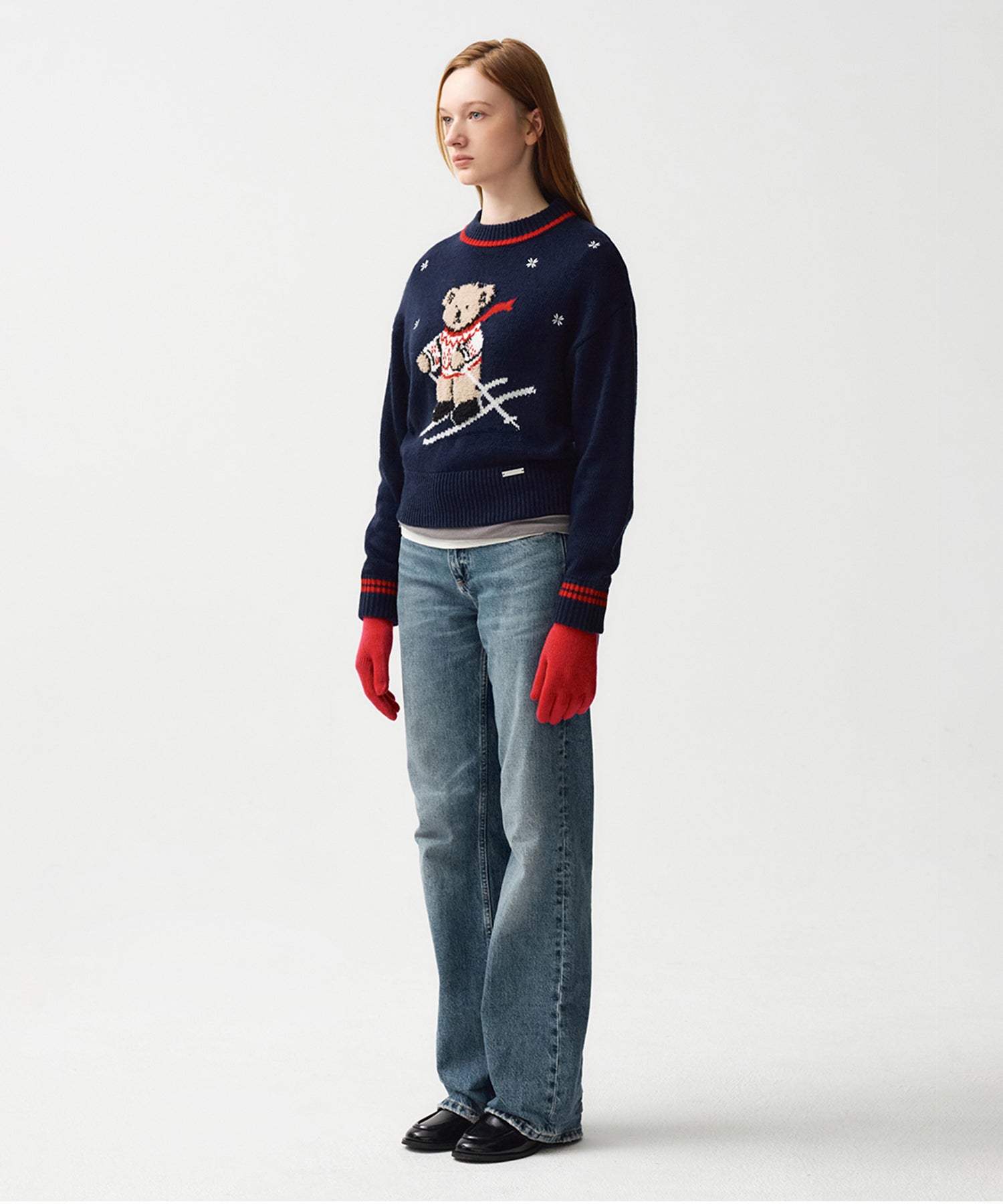 Marithe & Francois Girbaud - Ski Bear Crop Sweater (Navy) product image 3 | TRAB K-Fashion Australia