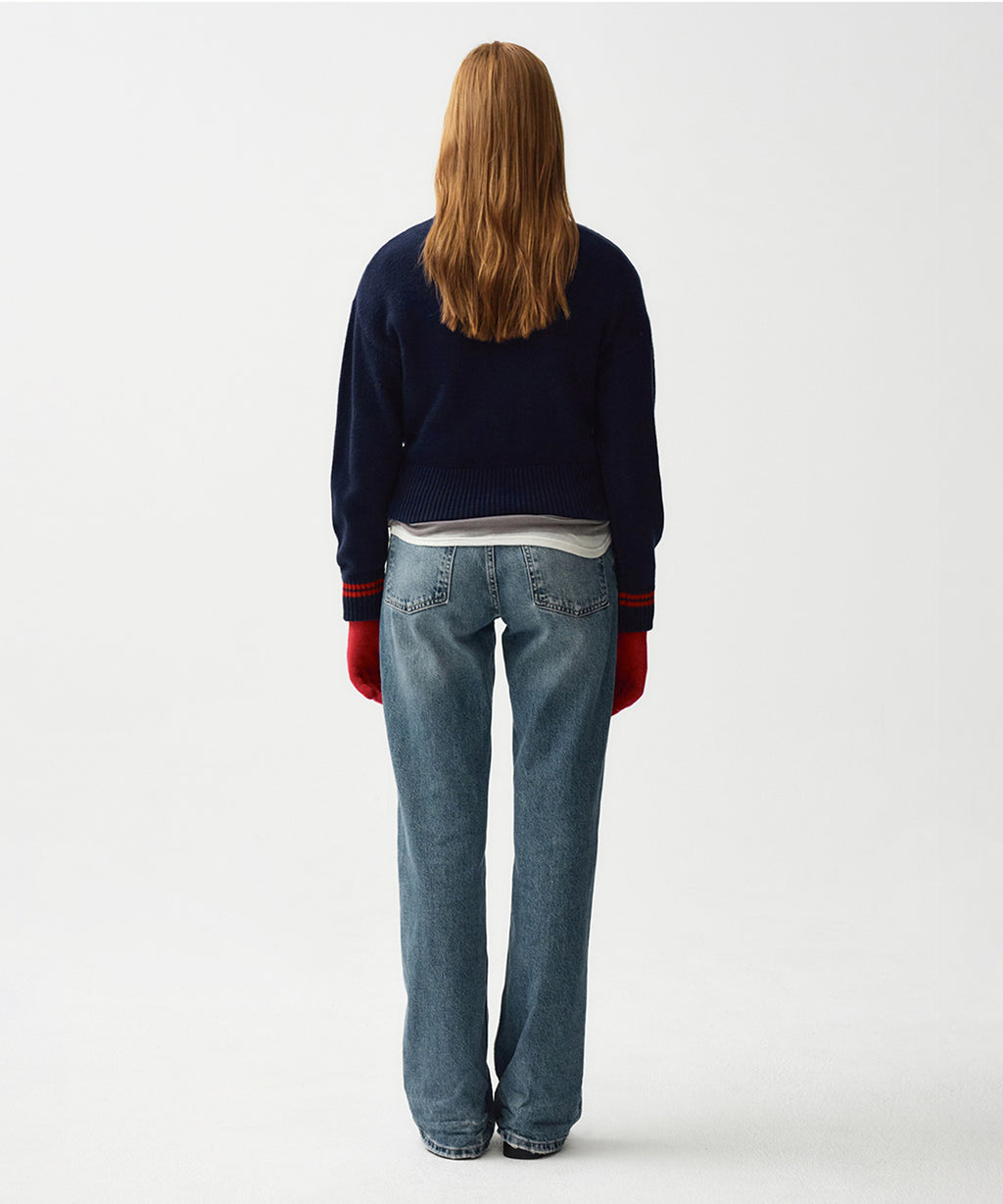 Marithe & Francois Girbaud - Ski Bear Crop Sweater (Navy) product image 4 | TRAB K-Fashion Australia