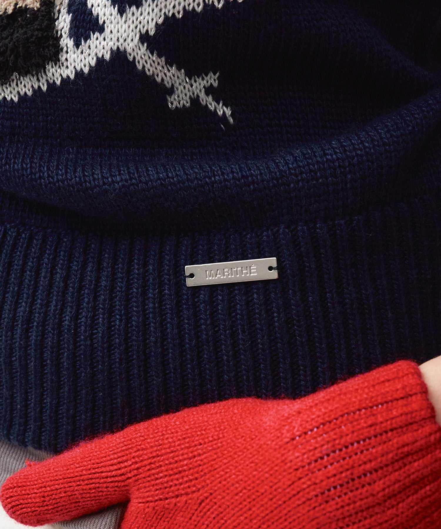 Marithe & Francois Girbaud - Ski Bear Crop Sweater (Navy) product image 5 | TRAB K-Fashion Australia
