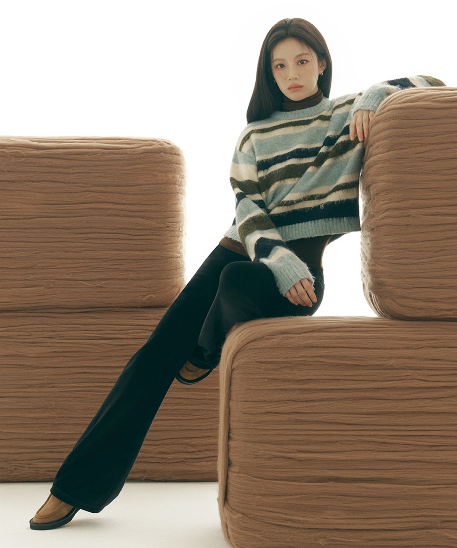 Marithe & Francois Girbaud - Velour Pants (Dark Navy) product image 1 | TRAB K-Fashion Australia