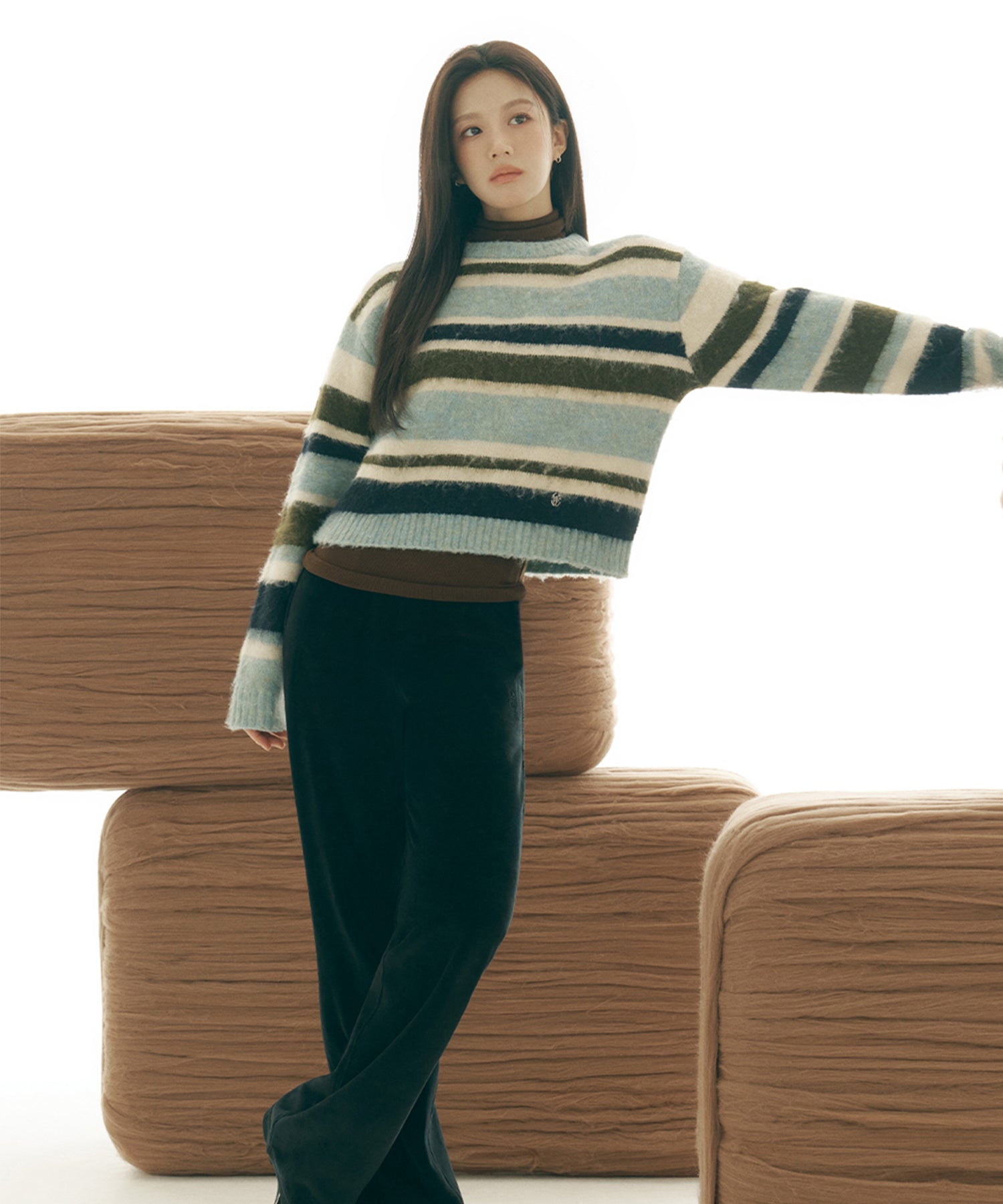 Marithe & Francois Girbaud - Velour Pants (Dark Navy) product image 2 | TRAB K-Fashion Australia