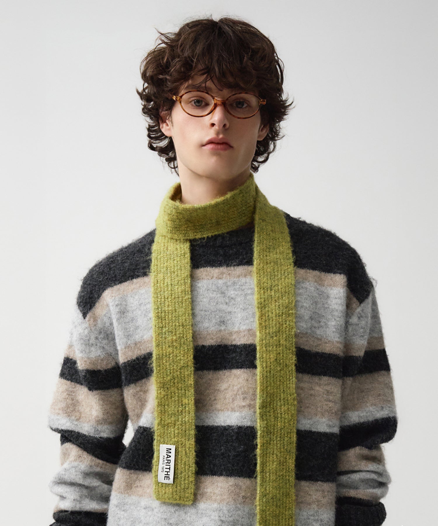 Marithe & Francois Girbaud - Regular Logo Tie Muffler (Olive) product image 4 | TRAB K-Fashion Australia