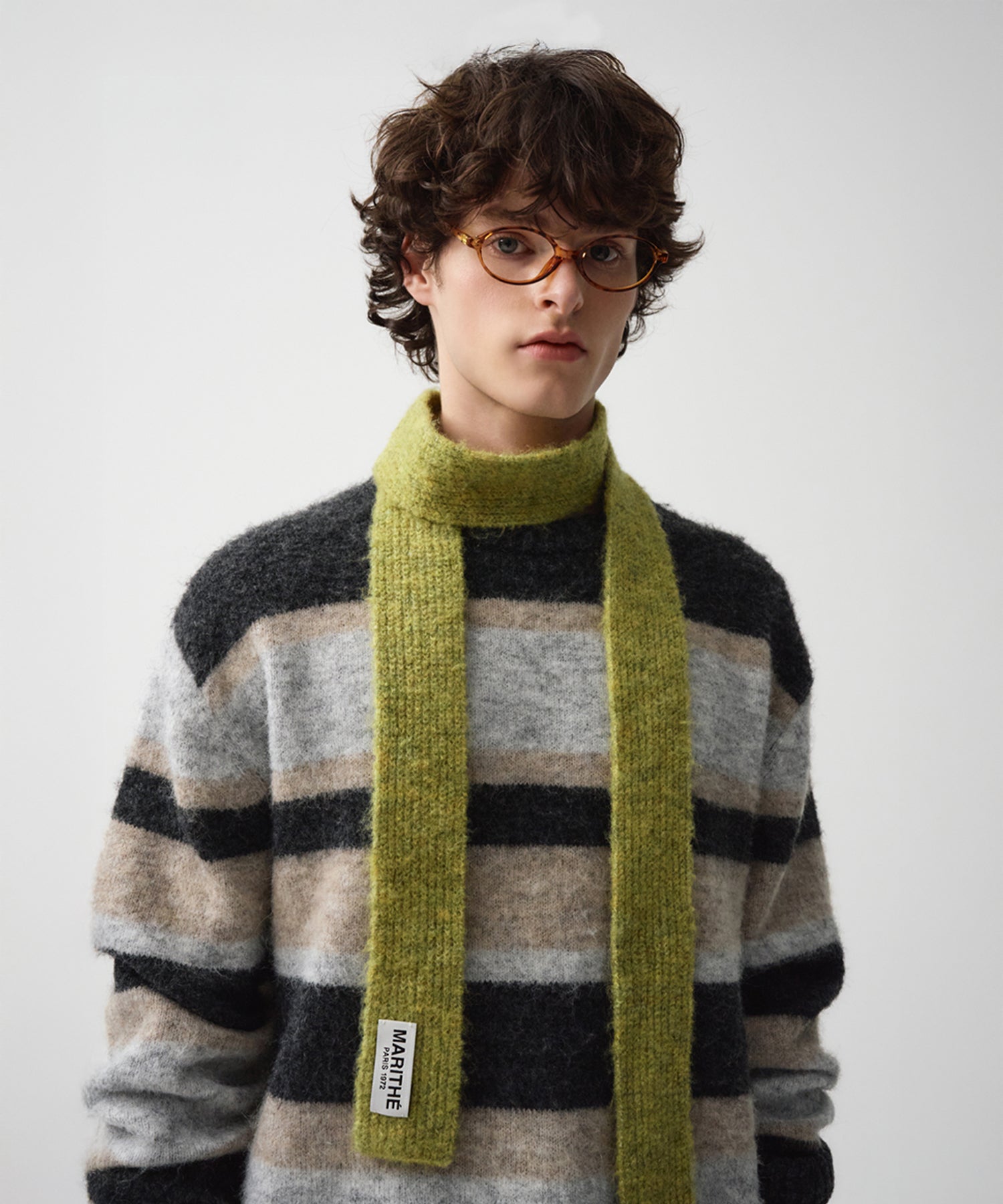 Marithe & Francois Girbaud - Regular Logo Tie Muffler (Olive) product image 5 | TRAB K-Fashion Australia