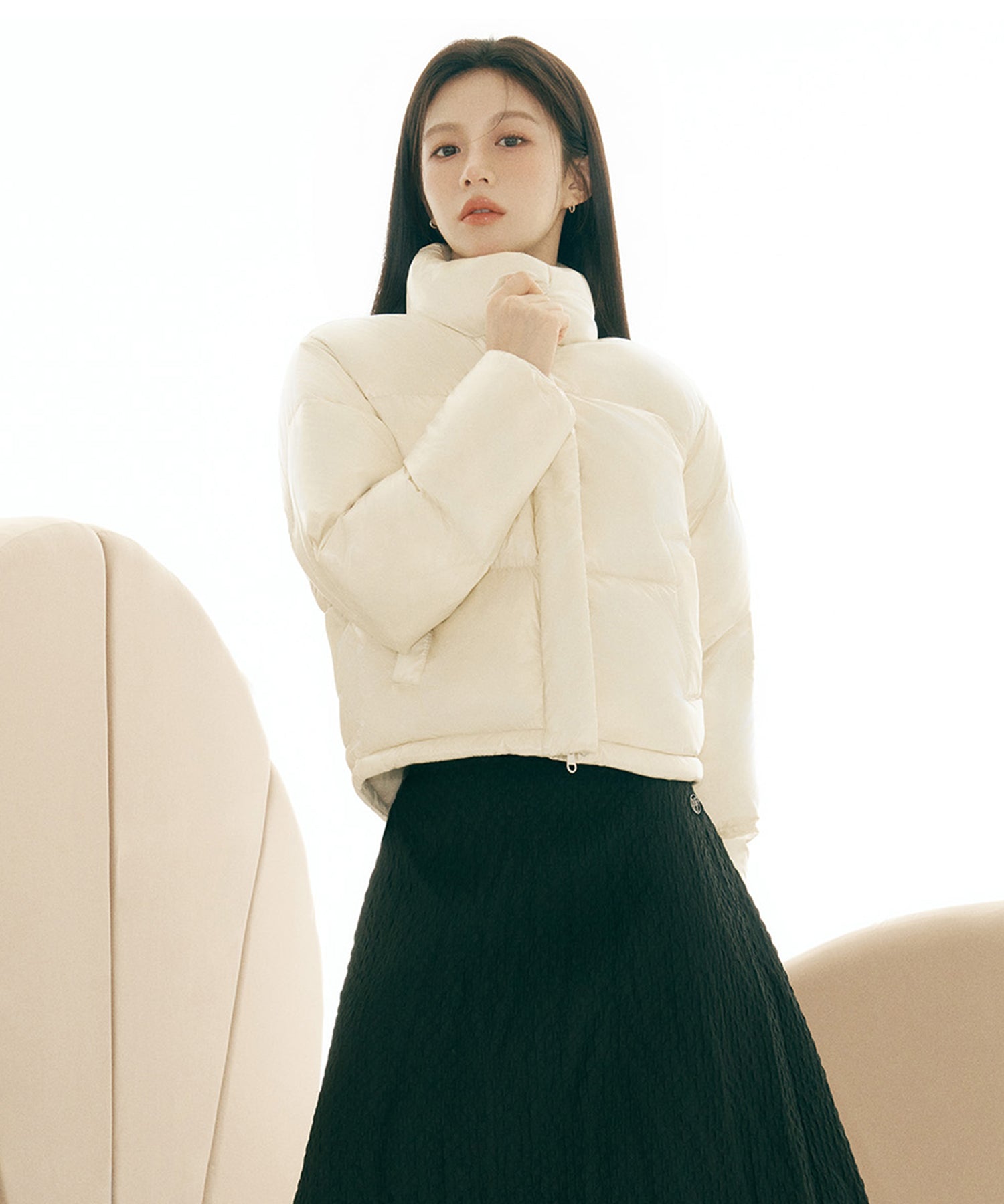 Marithe & Francois Girbaud - Quilted Jacquard Full Skirt (Black) product image 2 | TRAB K-Fashion Australia