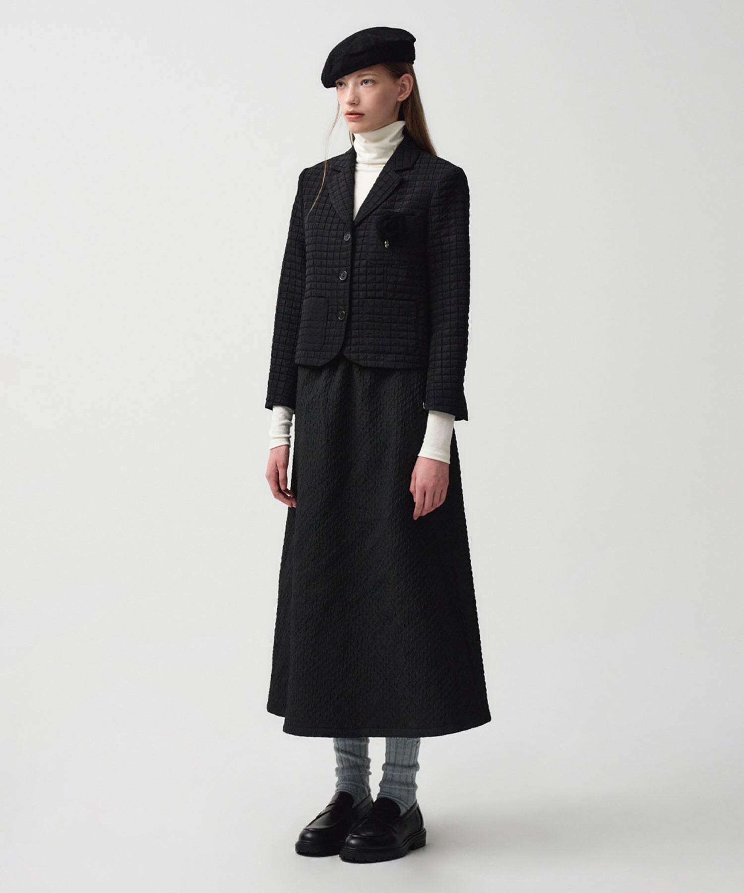 Marithe & Francois Girbaud - Quilted Jacquard Full Skirt (Black) product image 5 | TRAB K-Fashion Australia