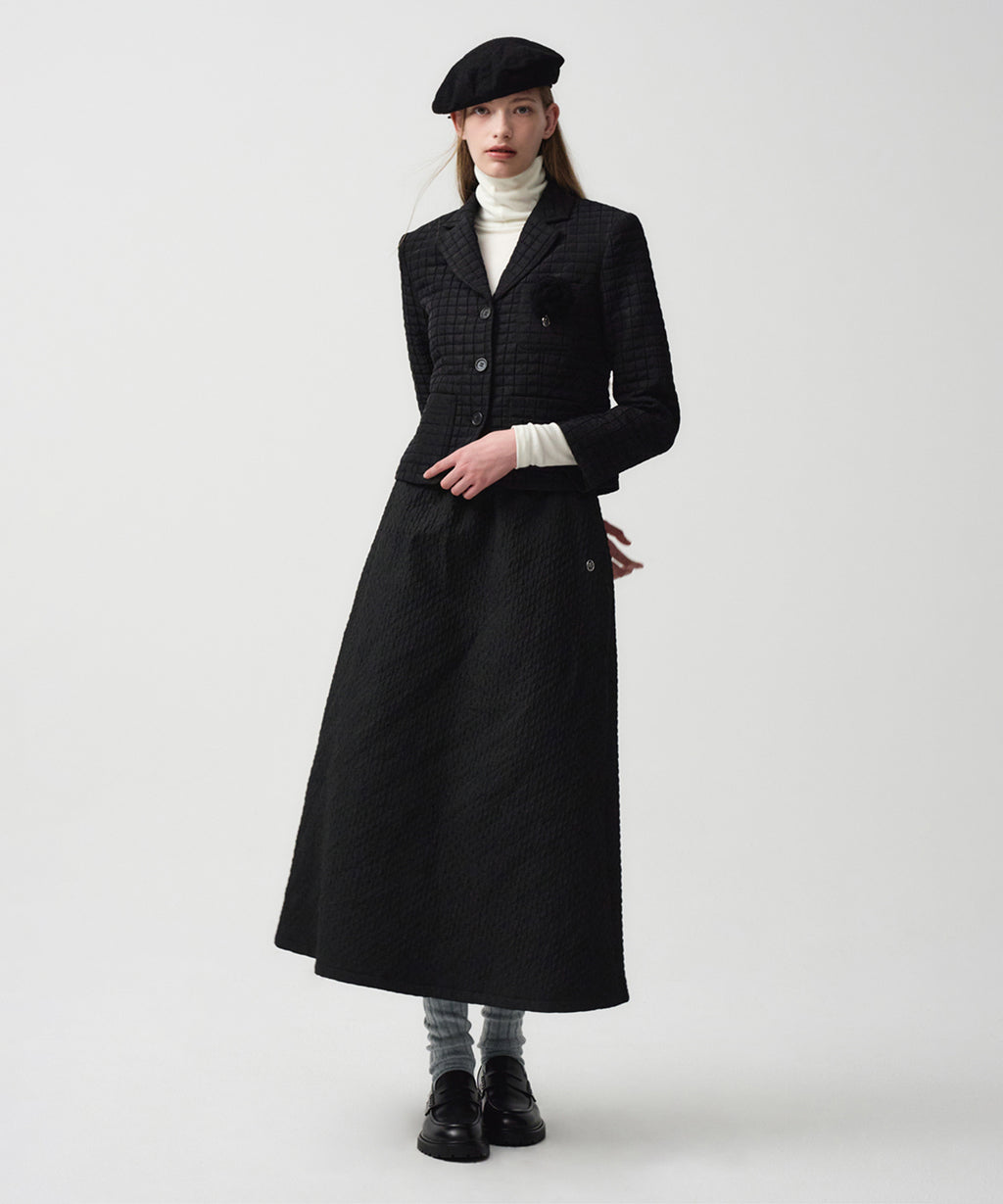 Marithe & Francois Girbaud - Quilted Jacquard Full Skirt (Black) product image 7 | TRAB K-Fashion Australia