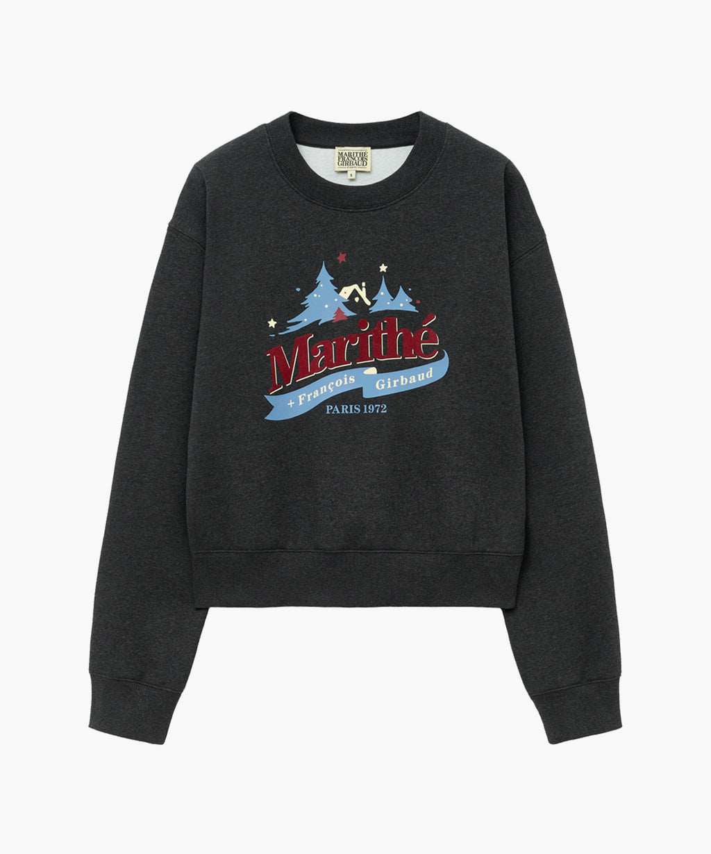 Marithe & Francois Girbaud - Winter Chalet Crop Sweatshirt Brushed (Charcoal) product image 6 | TRAB K-Fashion Australia