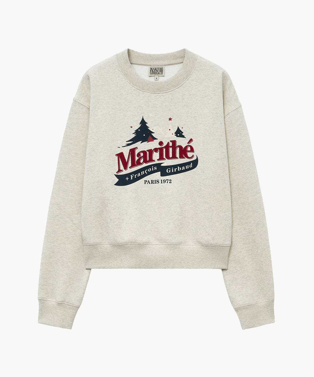 Marithe & Francois Girbaud - Winter Chalet Crop Sweatshirt Brushed (Oatmeal) product image 4 | TRAB K-Fashion Australia