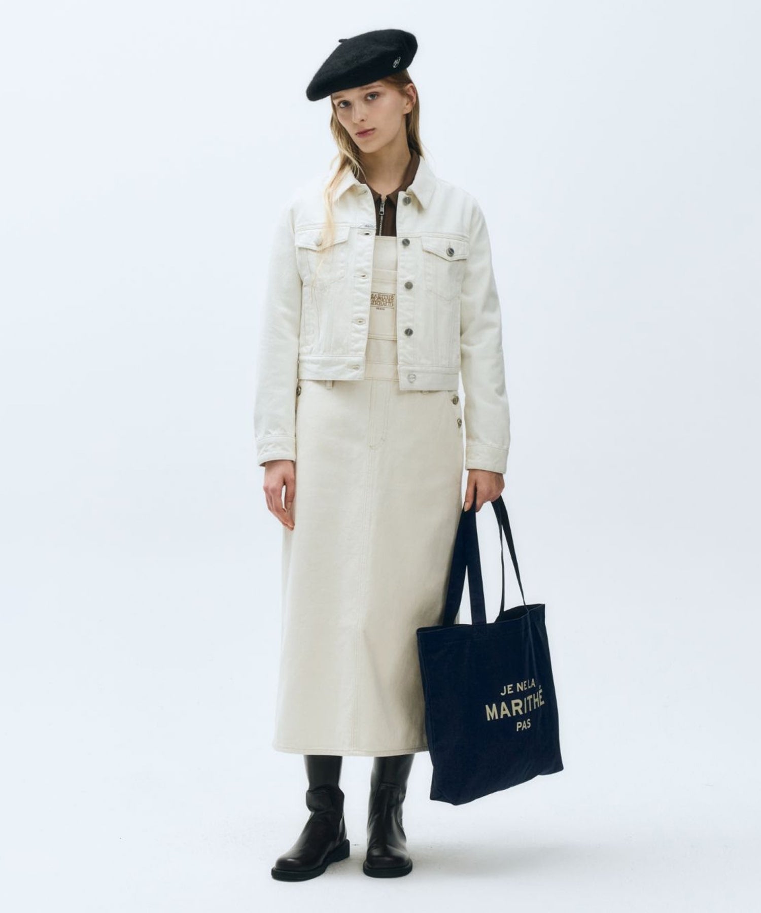 Marithe & Francois Girbaud - Denim Trucker Jacket (Ecru) product image 2 | TRAB K-Fashion Australia