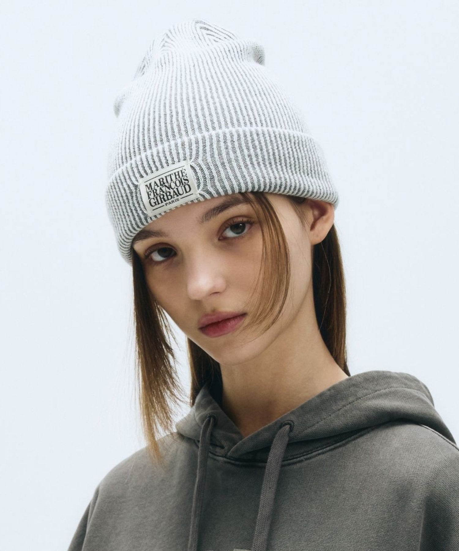 Marithe & Francois Girbaud - Classic Logo Beanie (Ivory) product image 5 | TRAB K-Fashion Australia