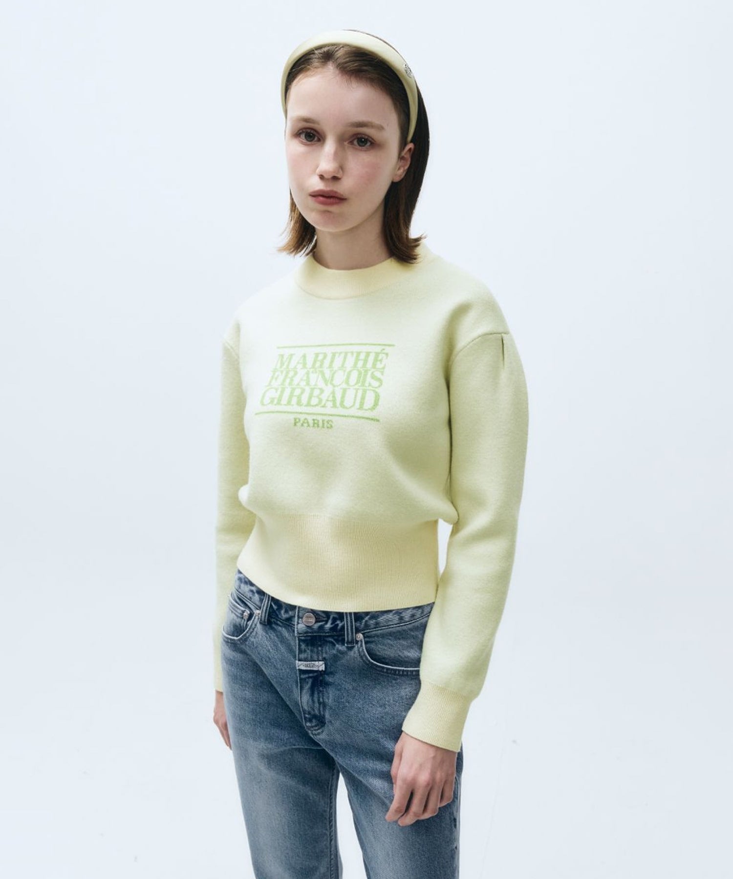 Marithe & Francois Girbaud - Classic Logo Crop Knit (Ivory) product image 3 | TRAB K-Fashion Australia