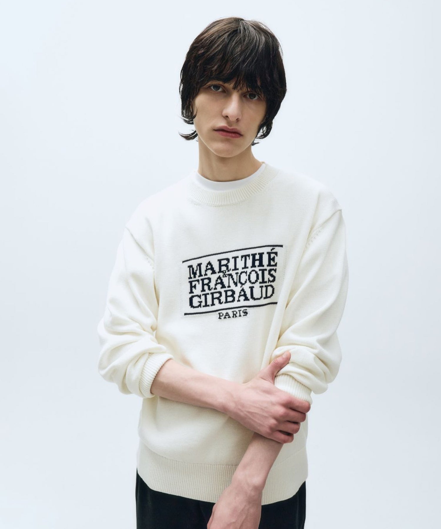 Marithe & Francois Girbaud - Classic Logo Knit Pullover (Ivory) product image 5 | TRAB K-Fashion Australia