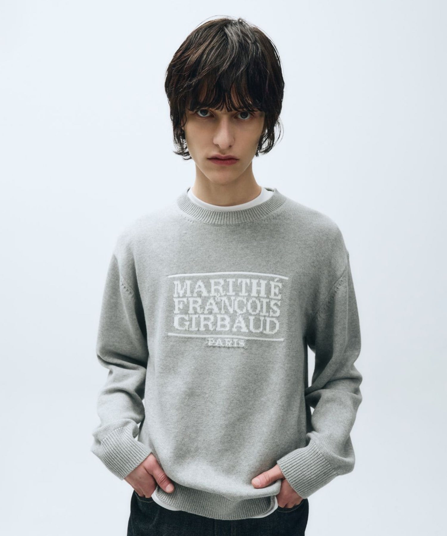 Marithe & Francois Girbaud - Classic Logo Knit Pullover (Melange Gray) product image 1 | TRAB K-Fashion Australia