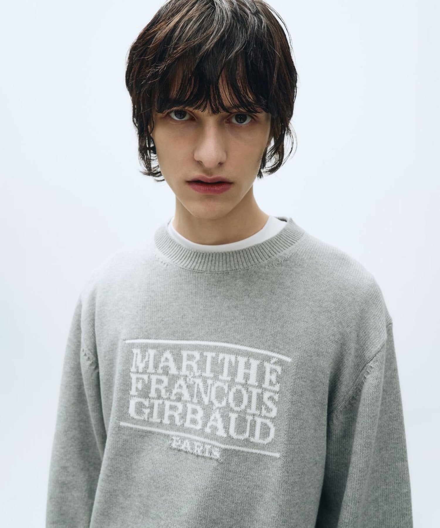 Marithe & Francois Girbaud - Classic Logo Knit Pullover (Melange Gray) product image 2 | TRAB K-Fashion Australia