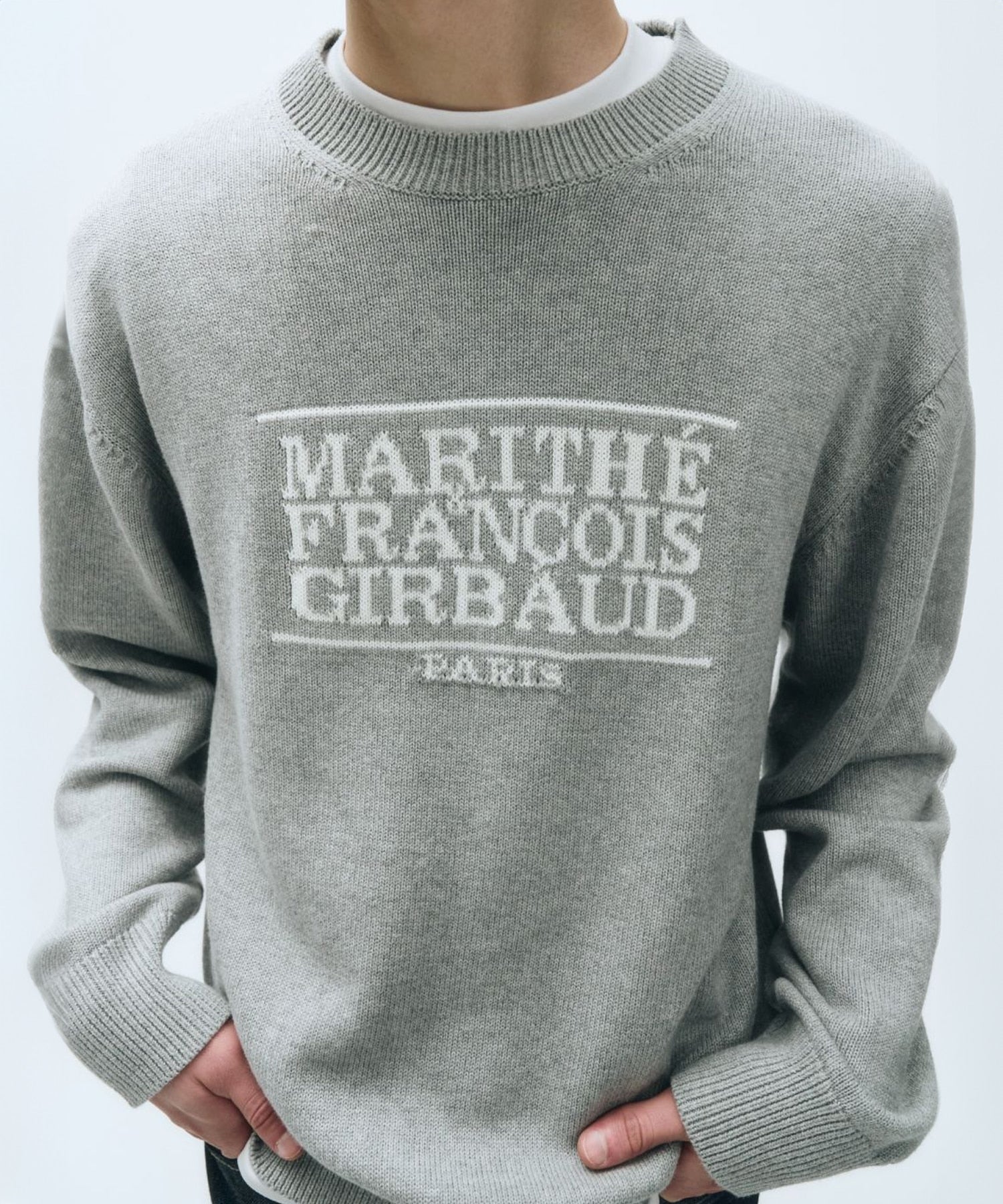 Marithe & Francois Girbaud - Classic Logo Knit Pullover (Melange Gray) product image 3 | TRAB K-Fashion Australia