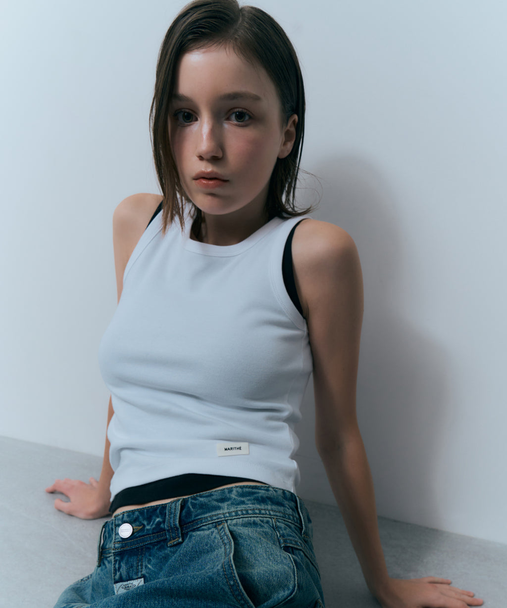 Marithe & Francois Girbaud - Basic Sleeveless (White) product image 1 | TRAB K-Fashion Australia