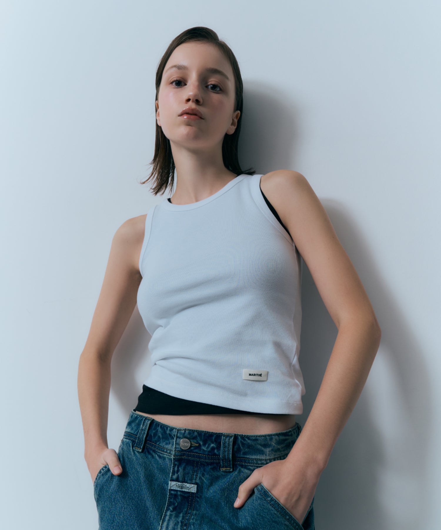 Marithe & Francois Girbaud - Basic Sleeveless (White) product image 2 | TRAB K-Fashion Australia