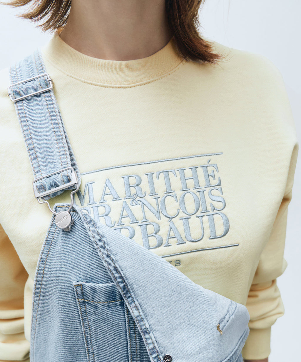Marithe & Francois Girbaud - Classic Logo Crop Sweatshirt (Cream) product image 3 | TRAB K-Fashion Australia